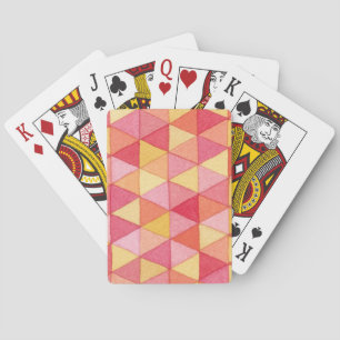 Hedendaags geometrisch waterverf driehoek patroon pokerkaarten