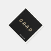 Hedendaags gepersonaliseerd zwart Afstuderen Servet (Hoek)