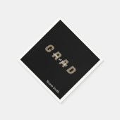 Hedendaags gepersonaliseerd zwart Afstuderen Servet (Hoek)