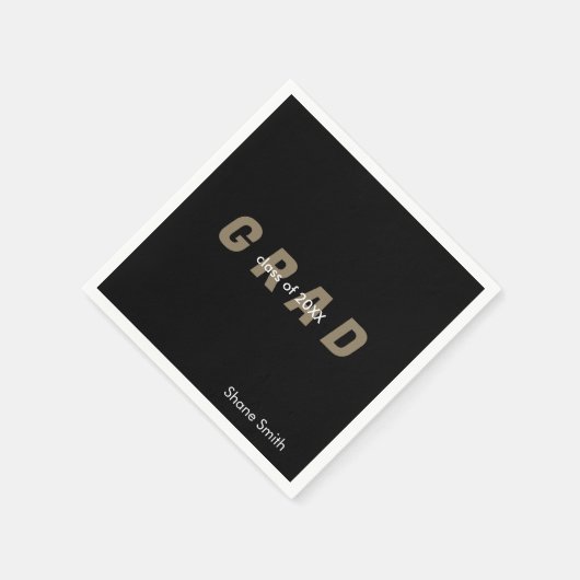 Hedendaags gepersonaliseerd zwart Afstuderen Servet (Hoek)