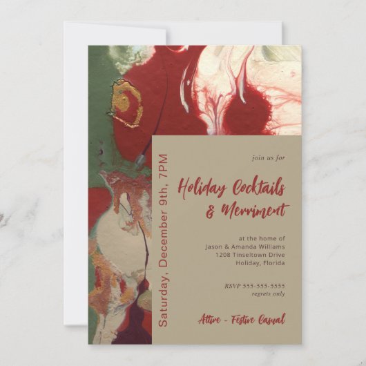 Hedendaags geschilderd Abstract feestje Kaart (Voorkant)