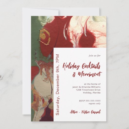 Hedendaags geschilderd Abstract feestje Kaart (Voorkant)