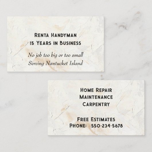 Hedendaags getextureerd achtergrond Visitekaartje (Voorkant / Achterkant)