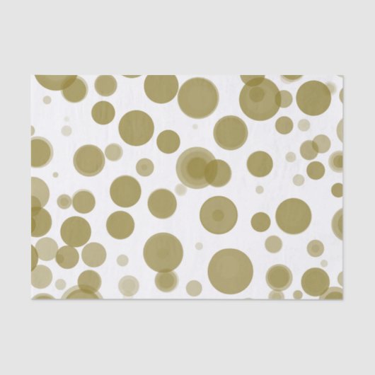 Hedendaags goud en witte polka dot bubbels feestje tissuepapier (Voorkant)