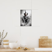 Hedendaags Griezeld Grimas Portret  Poster (Keuken)