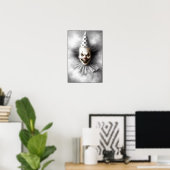 Hedendaags Griezeld Grimas Portret Poster (Thuiskantoor)