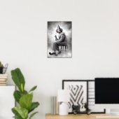 Hedendaags Griezeld Grimas Portret Poster (Thuiskantoor)