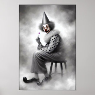 Hedendaags Griezeld Grimas Portret Poster