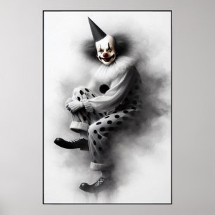 Hedendaags Griezeldreigende Clown Portret Poster