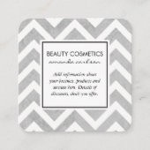 Hedendaags grijs chevron vierkante visitekaartje (Voorkant)