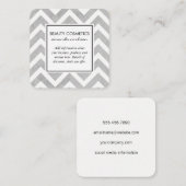 Hedendaags grijs chevron vierkante visitekaartje (Voorkant / Achterkant)