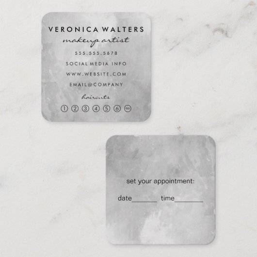Hedendaags grijs loyauteits- / afspraakkaart klantenkaartje (Voorkant / Achterkant)
