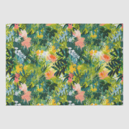 Hedendaags groen Abstract bloemmotief Tissuepapier