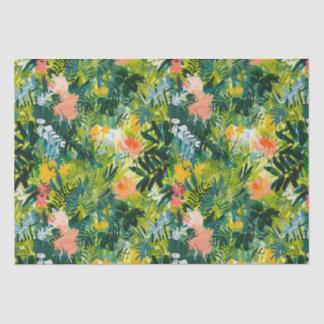 Hedendaags groen Abstract bloemmotief Tissuepapier