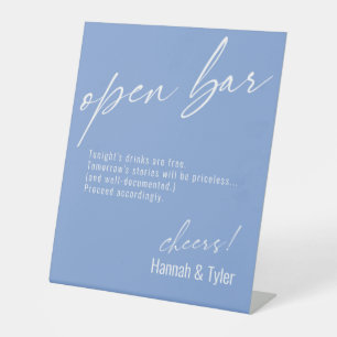 Hedendaags Handgeschreven Grappige Open Bar Periwi Reclamebord Met Voetstuk