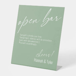 Hedendaags Handgeschreven Grappige Open Bar Salieg Reclamebord Met Voetstuk