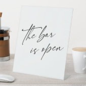 Hedendaags handschrift De bar is open Reclamebord Met Voetstuk (Insitu)