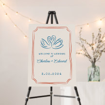 Hedendaags Handschrift Retro Bruiloft Welkomstbord