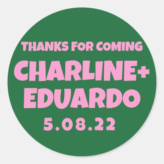 Hedendaags Handschrift Retro Bruiloft Welkomstbord Ronde Sticker (Voorkant)