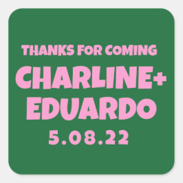 Hedendaags Handschrift Retro Bruiloft Welkomstbord Vierkante Sticker