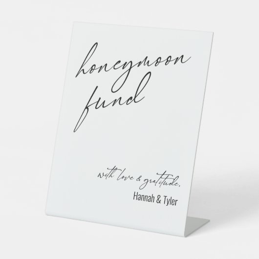 Hedendaags Honeymoon Fonds QR Code White Reclamebord Met Voetstuk (Voorkant)