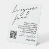 Hedendaags Honeymoon Fonds QR Code White Reclamebord Met Voetstuk (Voorkant)