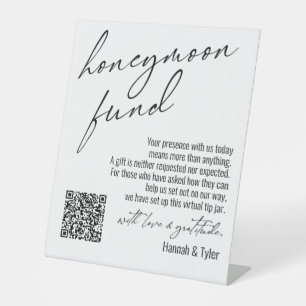 Hedendaags Honeymoon Fonds QR Code White Reclamebord Met Voetstuk
