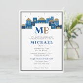 Hedendaags Jeruzalem – Bar Mitzvah uitnodiging (Staand voorkant)