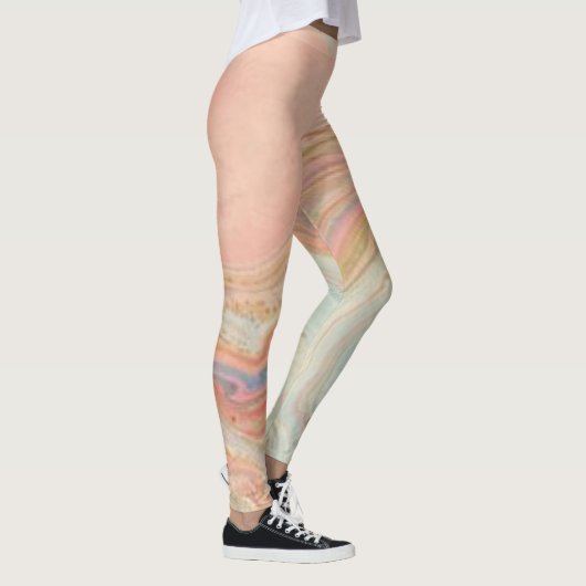 Hedendaags & jeugdig perzikpatroon leggings (Rechts)