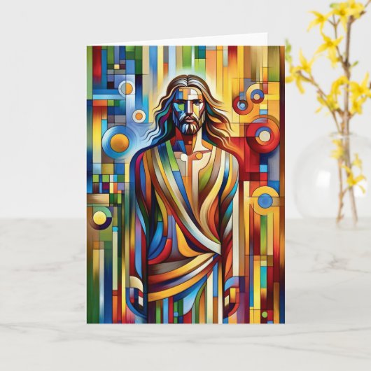 Hedendaags Jezus-gebrandschilderd glas, voor elke  Kaart (Gele Bloem)