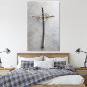 Hedendaags Keltisch kruis van stokken en wijnstokk Canvas Afdruk (Insitu (Slaapkamer))