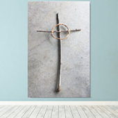 Hedendaags Keltisch kruis van stokken en wijnstokk Canvas Afdruk (Insitu (Houten vloer))