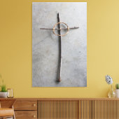 Hedendaags Keltisch kruis van stokken en wijnstokk Canvas Afdruk (Insitu (Woonkamer))