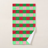 Hedendaags kerst dambordpatroon bad handdoek (Handdoek)
