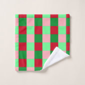 Hedendaags kerst dambordpatroon bad handdoek (Wasdoekje)