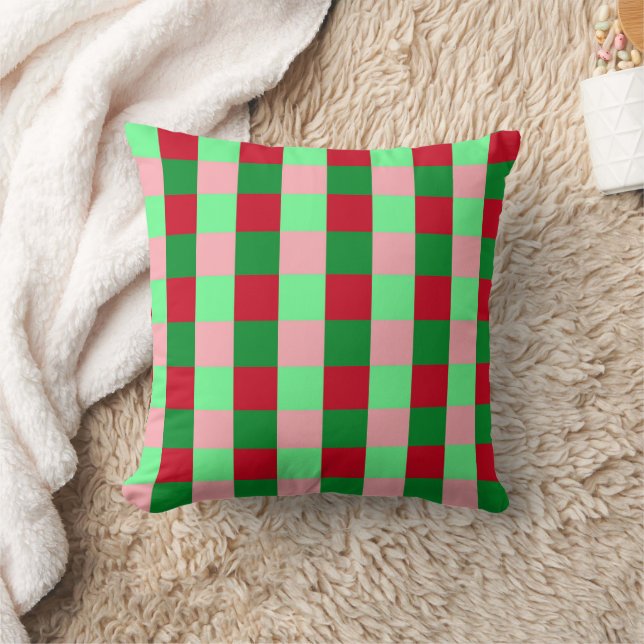 Hedendaags kerst dambordpatroon kussen (Deken)