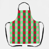 Hedendaags kerst dambordpatroon schort (Voorkant)
