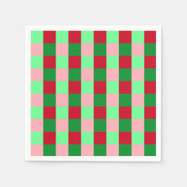 Hedendaags kerst dambordpatroon servet