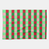 Hedendaags kerst dambordpatroon theedoek (Horizontaal)