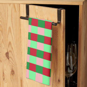 Hedendaags kerst dambordpatroon theedoek