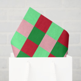 Hedendaags kerst dambordpatroon tissuepapier