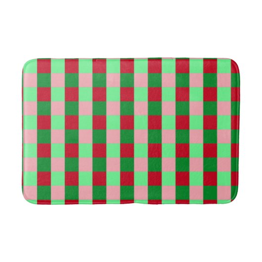 Hedendaags kerstblokpatroon badmat (Voorkant)