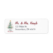 Hedendaags kerstboom retouradres  etiket (Voorkant)