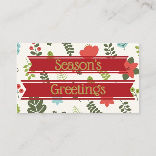 Hedendaags kerstfeest plaatskaartje (Achterkant)