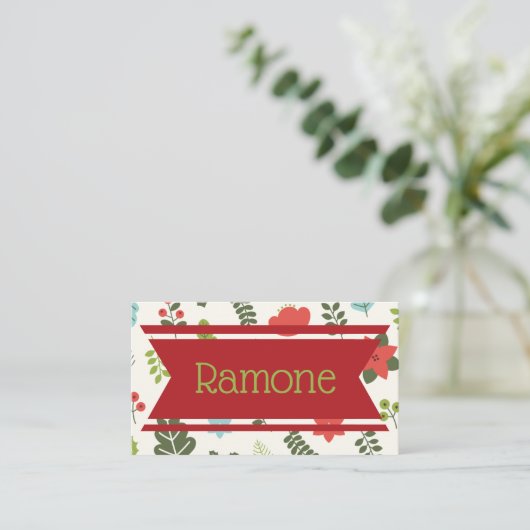 Hedendaags kerstfeest plaatskaartje (Staand voorkant)