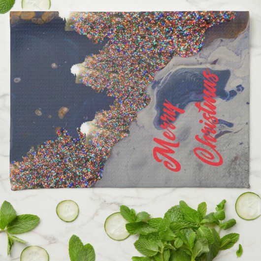 Hedendaags kerstontwerp theedoek (Gevouwen)