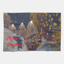 Hedendaags kerstontwerp theedoek