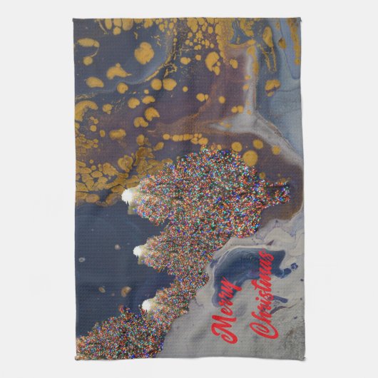 Hedendaags kerstontwerp theedoek (Verticaal)