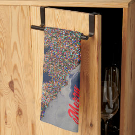 Hedendaags kerstontwerp theedoek