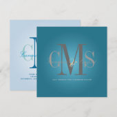 Hedendaags + Klein/blauwgroen blauw Kaart (Voorkant / Achterkant)